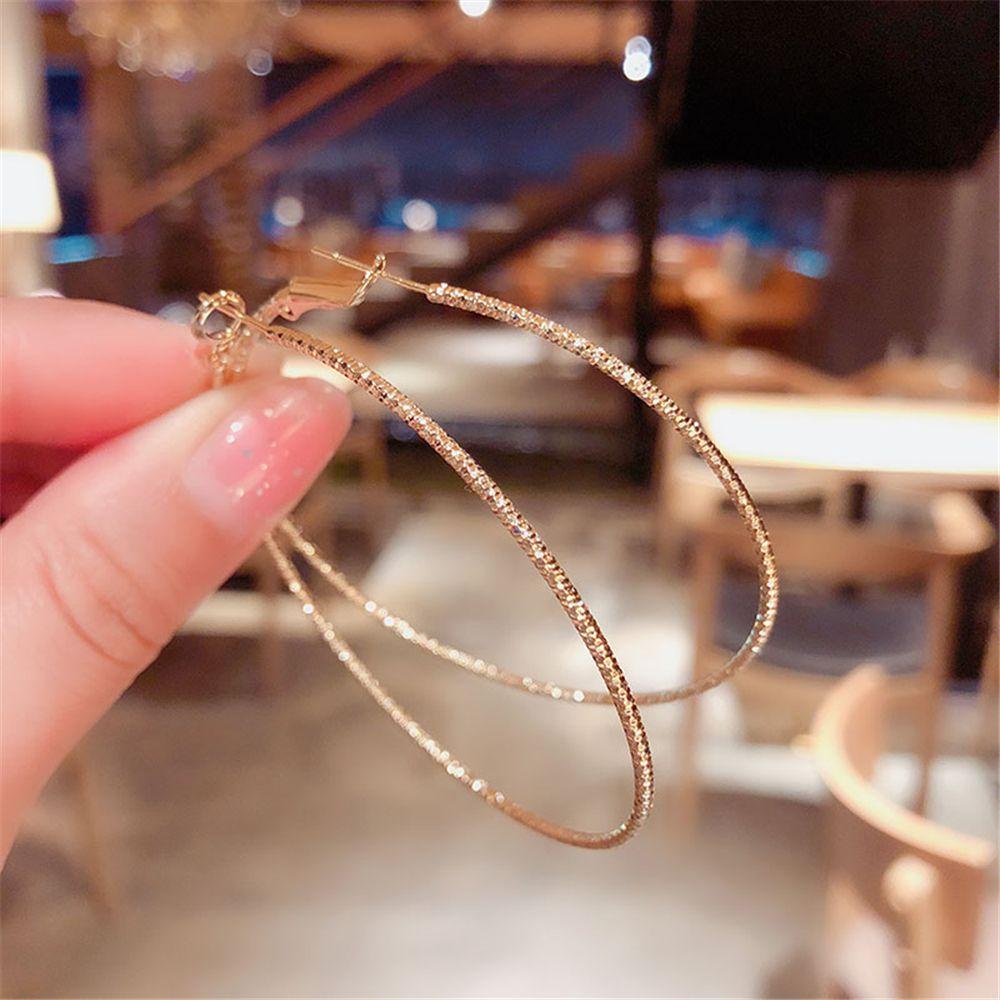 Bông Tai Hình Tròn Lớn Đính Đá Zircon Sang Trọng Thời Trang Dự Tiệc Cho Nữ