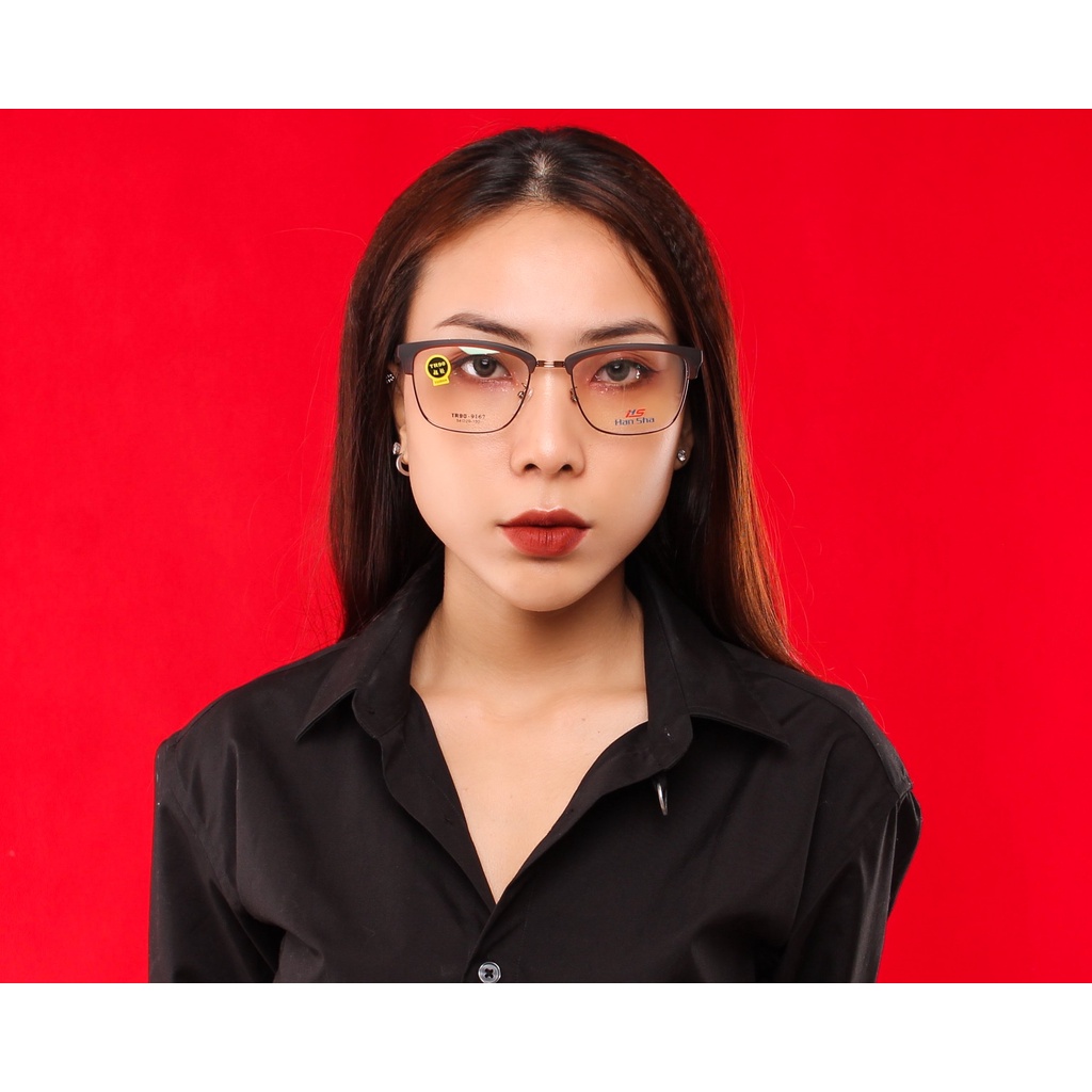 Gọng kính TR90 phối càng hợp kim cao cấp bền đẹp thời trang – hàng chính hãng OURESS 9167