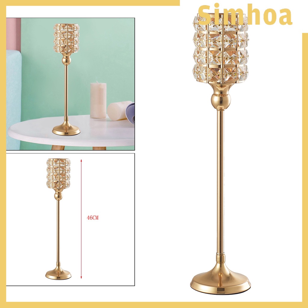 Giá đỡ nến trang trí pha lê phong cách sang trọng