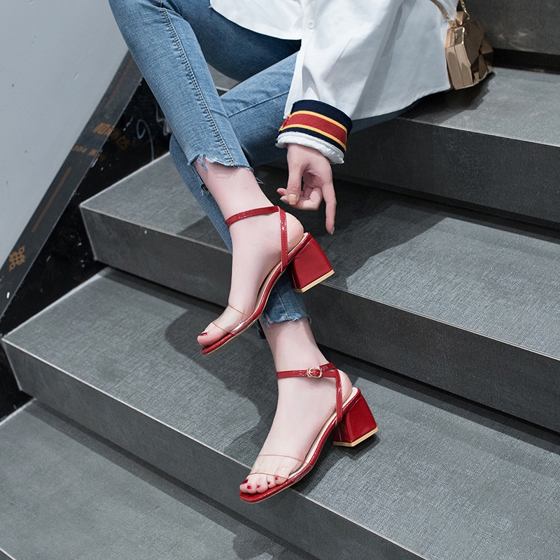 Sandal cao gót đế vuông dáng hàn quốc - G051