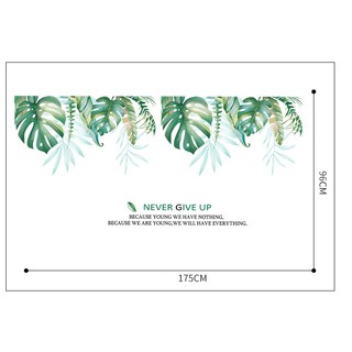 Decan dán tường giàn lá never giver up mới