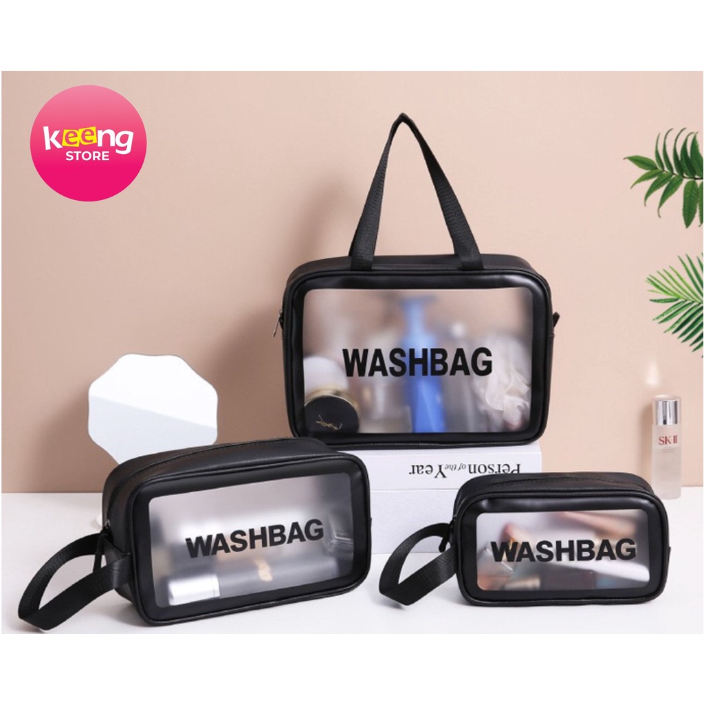 Túi Đựng Mỹ Phẩm, Đồ Trang Điểm Du Lịch, KEENGSTORE Trong Suốt - Chống Nước Tiện Dụng