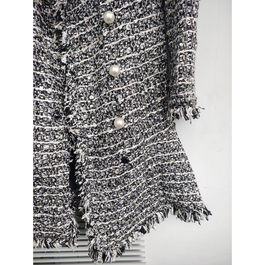 Áo khoác Măng tô Dạ Tweed Hàn second-hand, áo mangto, Trench coat- Đồ Si Bon MT4