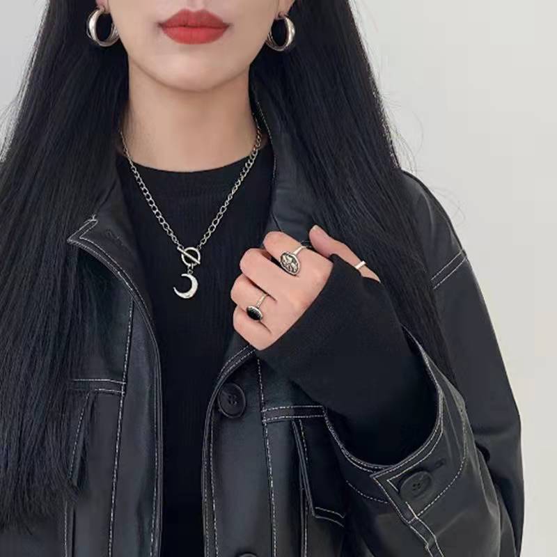 Vòng Cổ Mặt Trăng Phong Cách Punk Đường Phố Mới