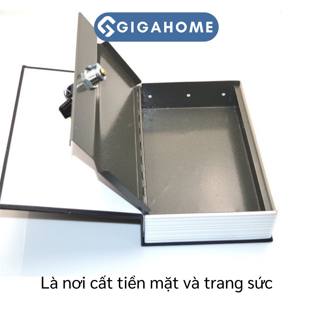 Két Sắt Bảo Mật Hình Quyển Sách GIGAHOME Sử Dụng Chìa Khóa, Cất Giữ Tiền Mặt 3731