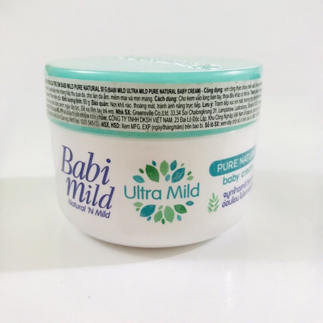 (Hàng mới) Kem dưỡng da cao cấp cho bé Babi Mild Pủe Naural