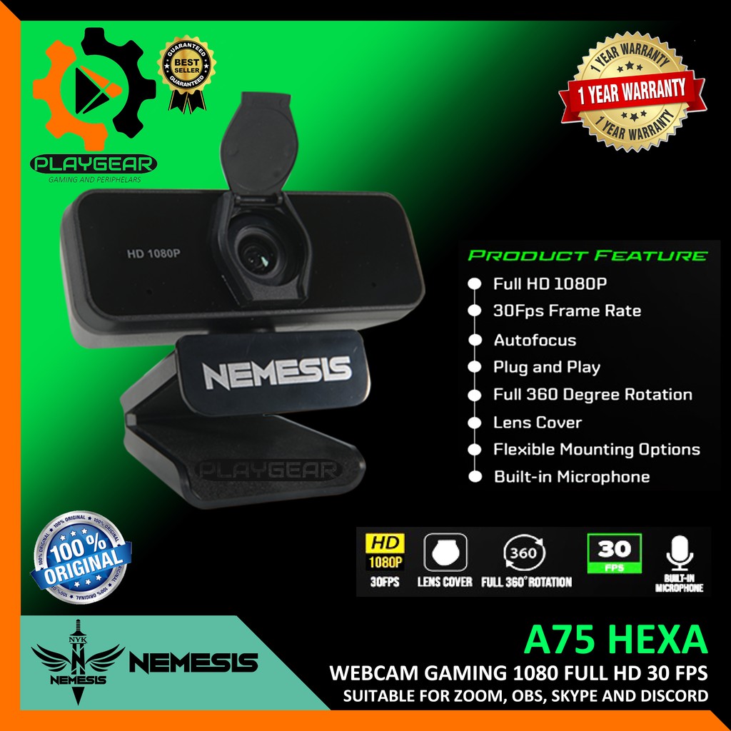 Webcam Chơi Game Nyk Nemesis A75 Hexa 1080p Full Hd Với 30 Fps