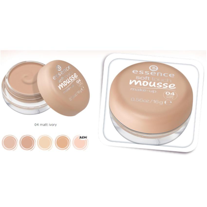 Phấn Tươi Essence Soft Touch Mousse 04 Matt Ivory 16g (Tặng Mút tán kem đa năng Silicon Vacosi Silisponge)