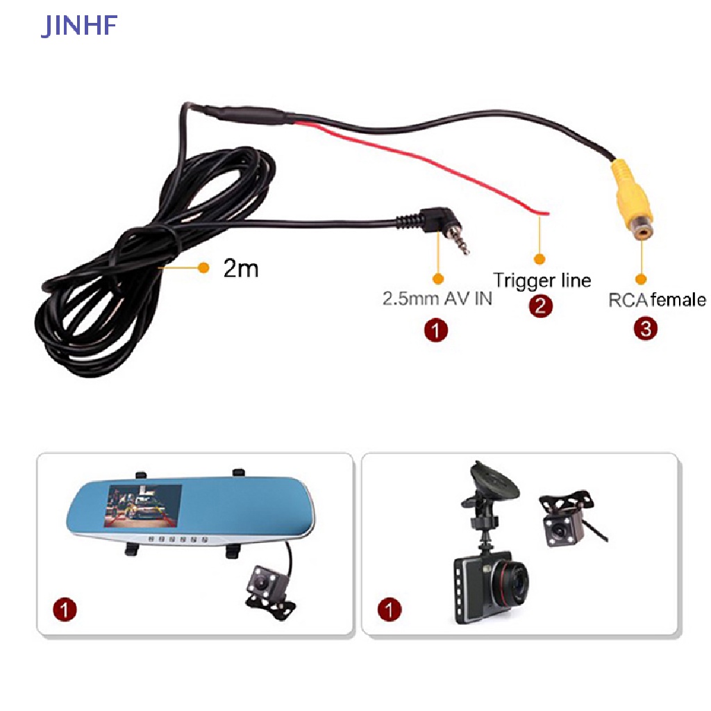 Dây cáp chuyển đổi RCA sang 2.5mm AV JINHF cho camera lùi xe hơi