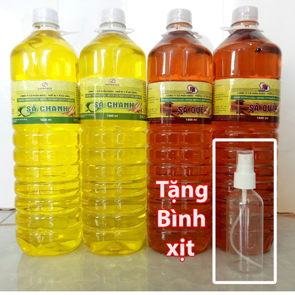 (CHÍNH HÃNG)Nước lau sàn, xịt phòng tinh dầu sả chanh, sả quế 1,5 lít + TẶNG kèm bình xịt