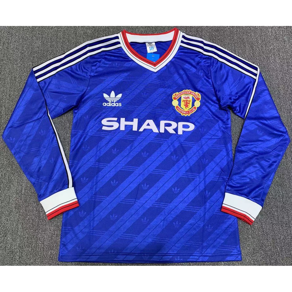 Áo Thun Bóng Đá Tay Dài Phong Cách Retro Manchester United Cho Nam