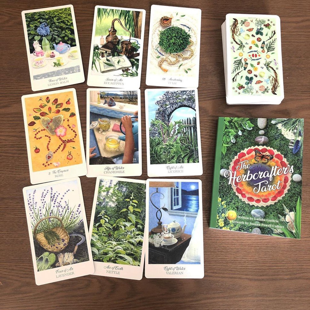 Bài Tarot The Herbcrafter's Tarot Tặng Hướng Dẫn Tiếng Anh Và Đá Thanh Tẩy E33