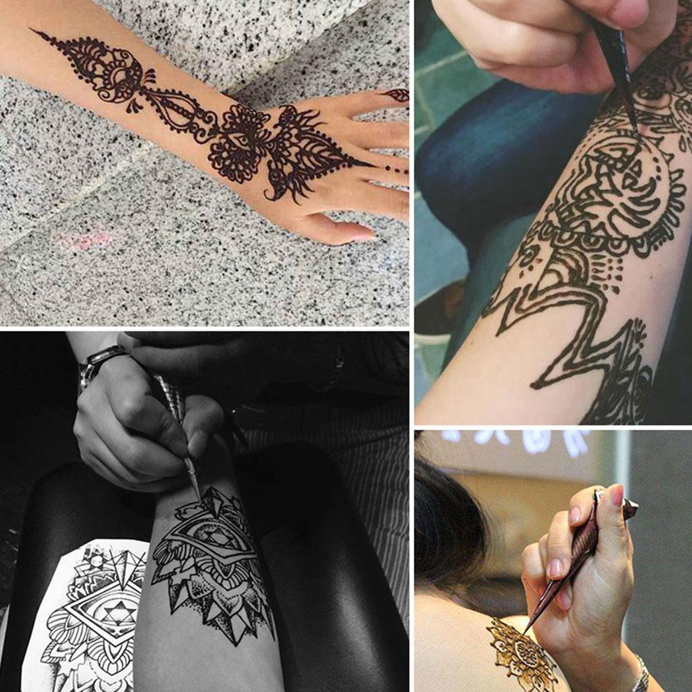 Mực Xăm Cơ Thể Henna Tạm Thời Nghệ Thuật Màu Đen X7j4