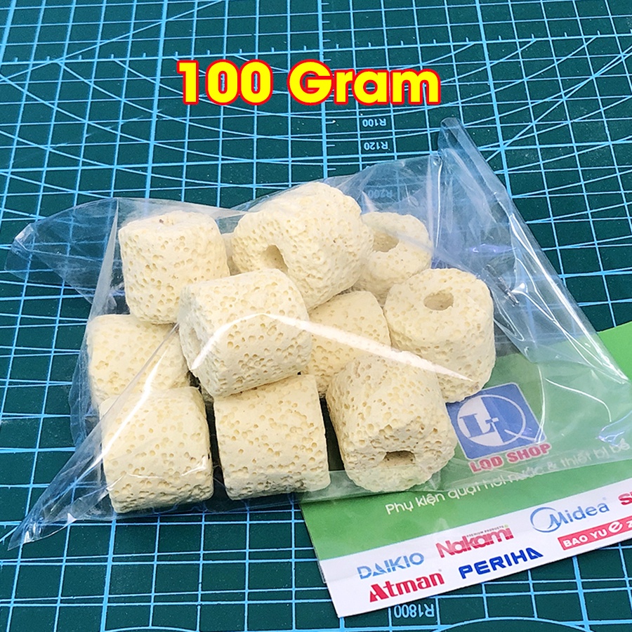 Sứ lọc bể cá, sứ trụ vàng | lọc nước bể cá (100Gram)