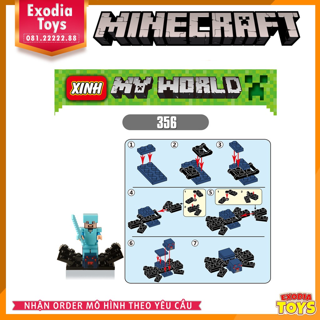 Xếp hình Minifigure nhân vật trò chơi My World : Minecraft - Đồ Chơi Lắp Ghép Sáng Tạo - XINH X0127