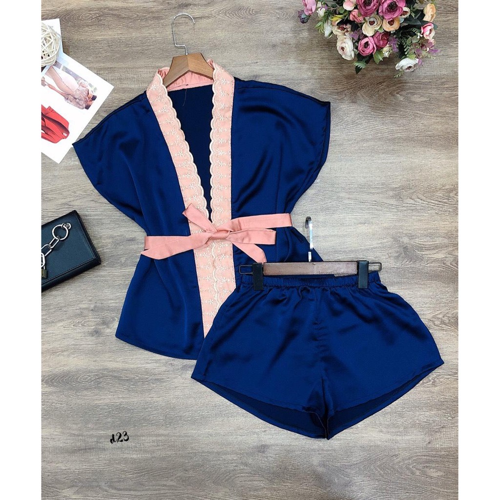 Bộ đồ ngủ áo choàng KIMONO lụa Satin Nhật Bản | BigBuy360 - bigbuy360.vn