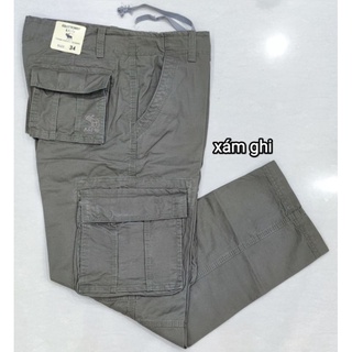 Quần dài túi hộp phong cách cargo pants nam nữ tem ABERCROMBIE & FITC.H