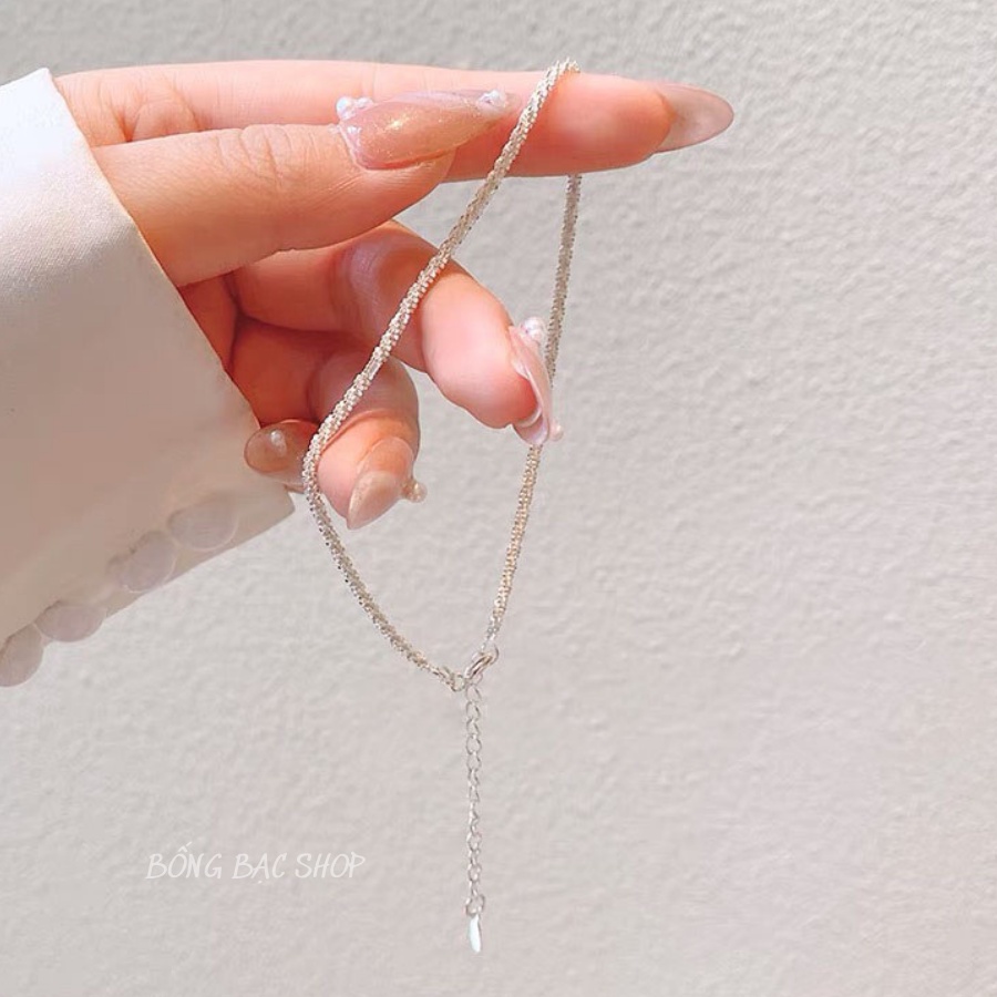 Vòng tay bạc nữ bông xù kiểu dáng đơn giản siêu sáng, lắc tay bạc ý cho nữ hàng thiết kế Bống Bạc LT0.05