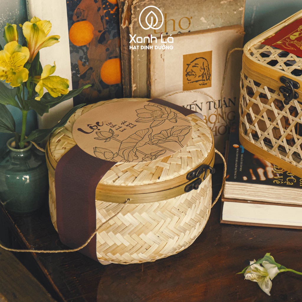 Giỏ quà Tết "Phúc Lộc" 2022 hạt dinh dưỡng cao cấp, sang trọng Xanh Lá | BigBuy360 - bigbuy360.vn