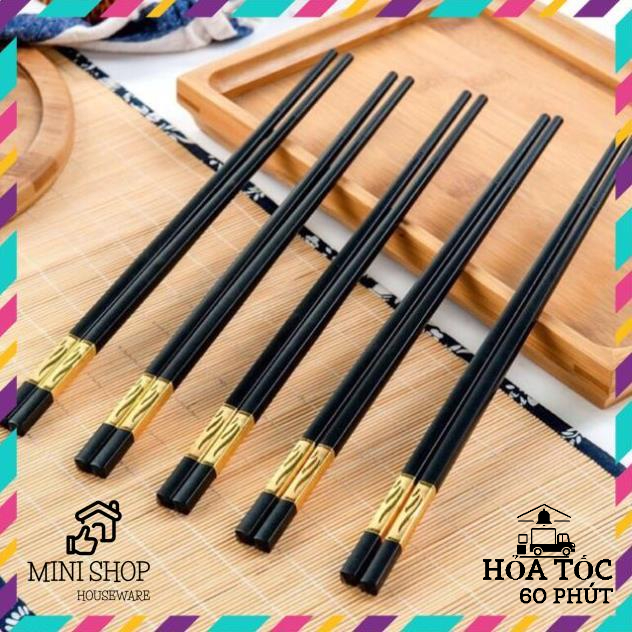 Đũa Ăn Hợp Kim Mạ Vàng Cao Cấp Combo 10 Đôi