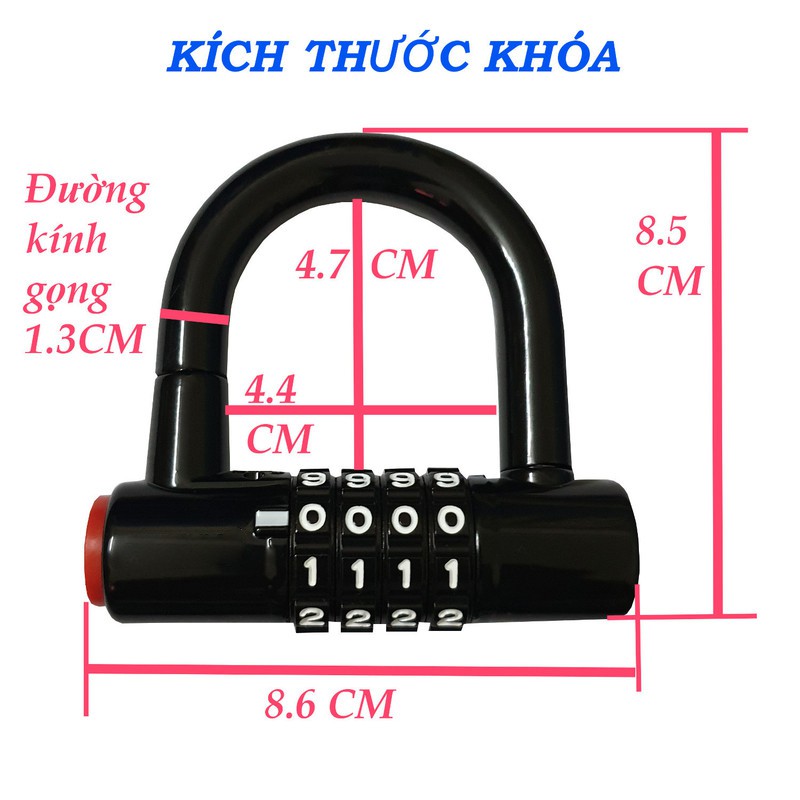 Ổ KHÓA MÃ SỐ CHỮ U GỒM 4 SỐ CÓ THỂ ĐỔI MÃ -Ổ KHÓA MÃ SỐ KHÔNG CẦN CHÌA ĐỘ BỀN CAO RUỘT ĐỒNG NGUYÊN KHÓA MÃ SỐ CHỐNG TRỘM