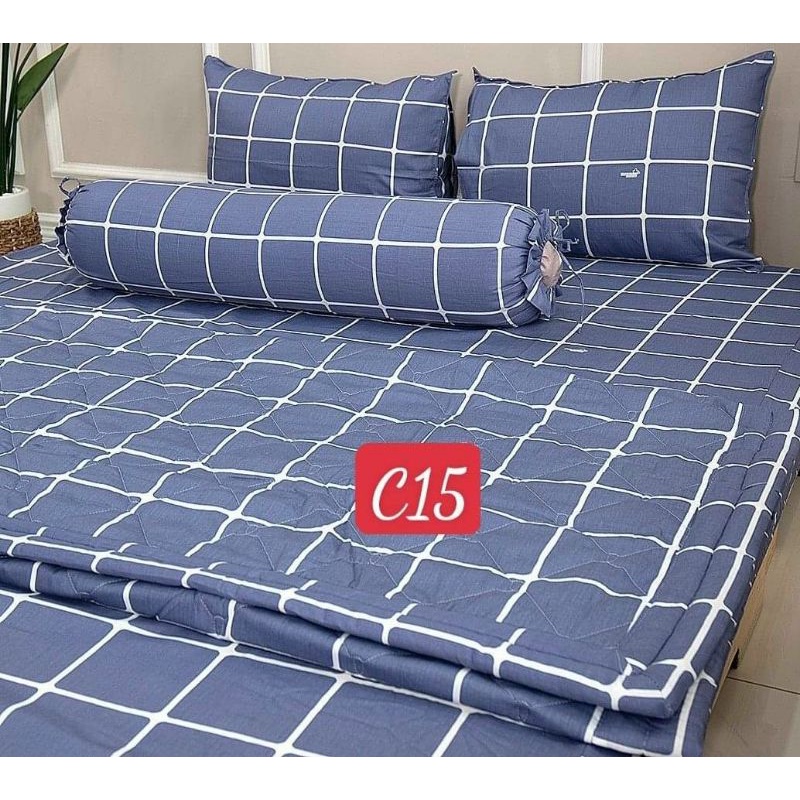 Drap cotton Thắng Lợi, ga trãi giường cao cấp vải dày dặn thấm hút mồ hôi mẫu Bàn Cờ