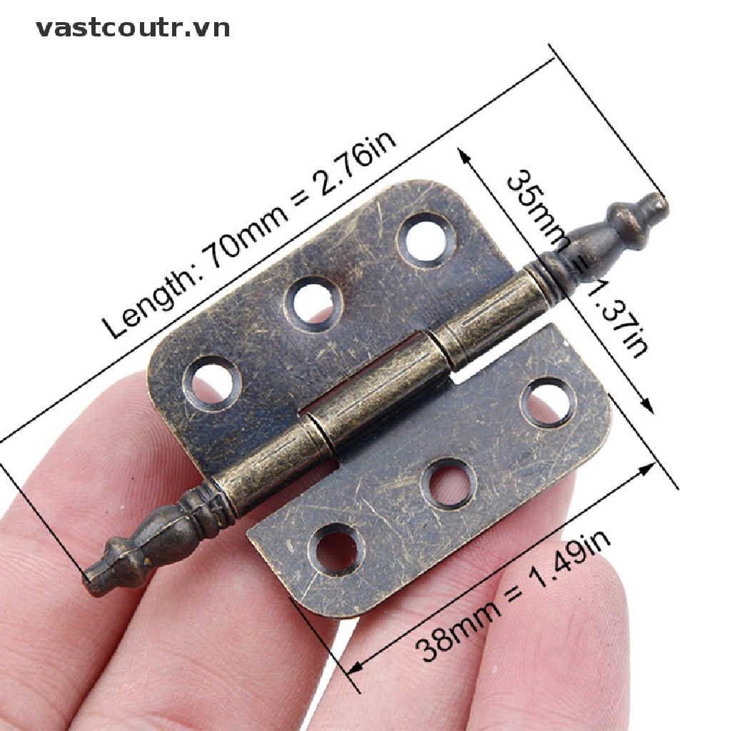 Set 2 Bản Lề 6 Lỗ Bằng Đồng Cổ Điển Cho Đồ Nội Thất Tủ