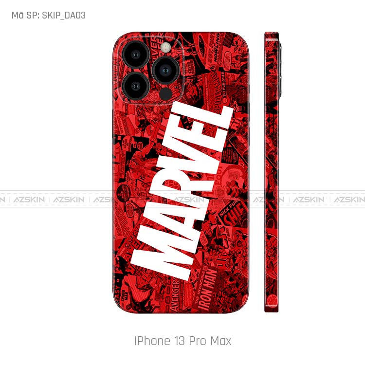 Miếng Dán Skin Marvel IPhone Đủ Các Dòng Chất Liệu Film Chínhãng |SK_IPDA03| Chất Lượng Skin Sắc Nét, Dán Full Lưng Viền