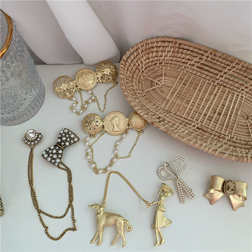 Ghim Cài Áo Kim Loại Đính Ngọc Trai Giả Thời Trang Cho Nữ