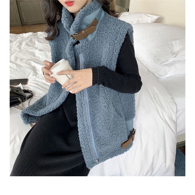 Áo Khoác Ghi Lê Vải Len Lông Cừu Dáng Rộng Thời Trang Thu Đông Hàn Quốc Cho Nữ 6 | BigBuy360 - bigbuy360.vn