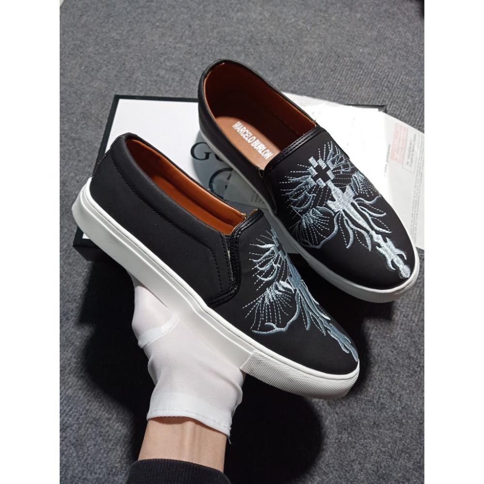 Giày Lười Nam Slip On Thêu Họa Tiết | BigBuy360 - bigbuy360.vn