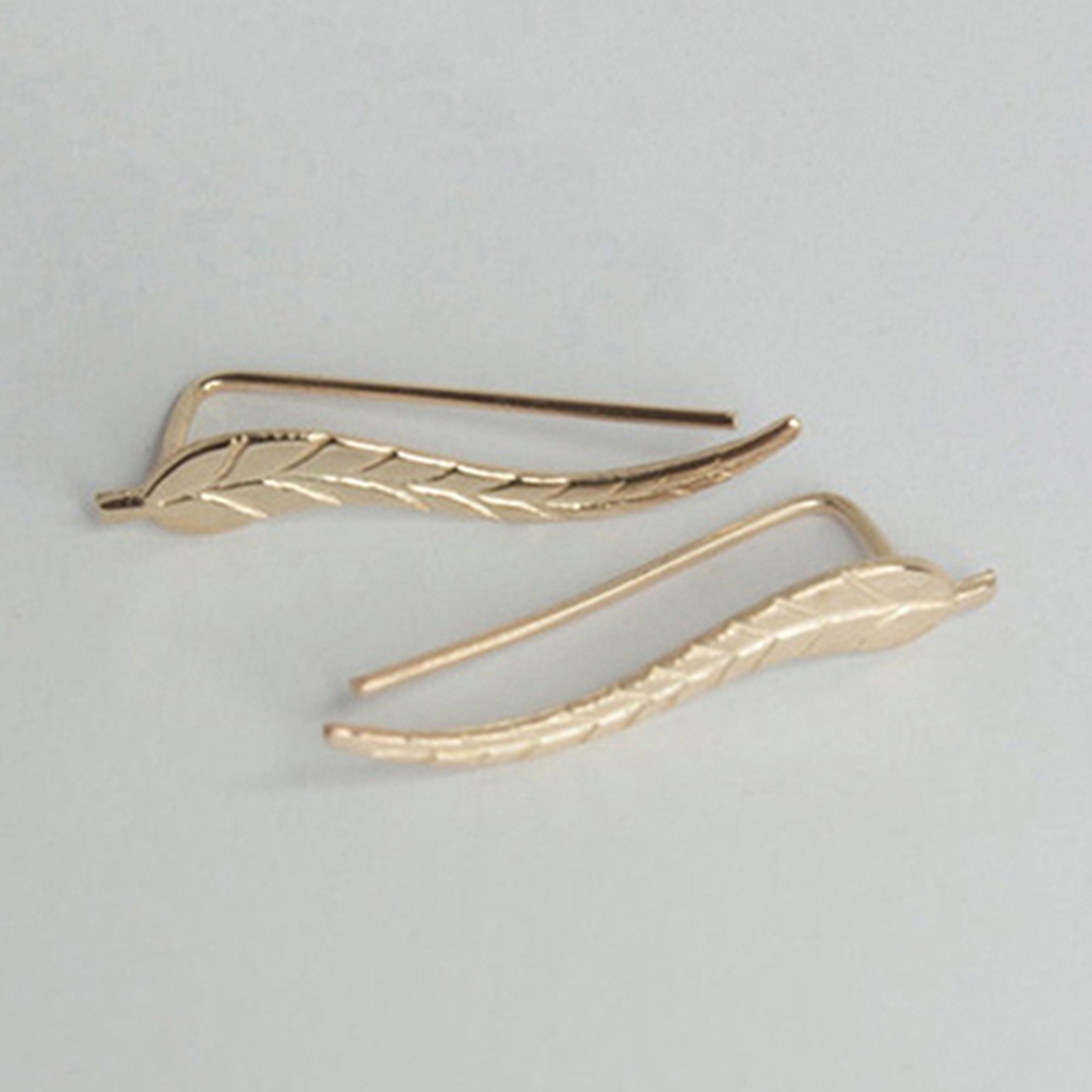 Bông tai hình chiếc lá đính đá nhiều màu sắc xinh xắn