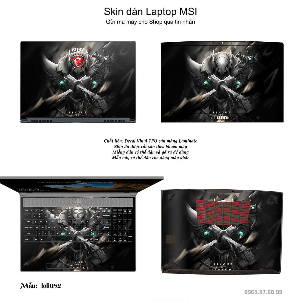 Skin dán Laptop MSI in hình Liên Minh Huyền Thoại nhiều mẫu 7 (inbox mã máy cho Shop)