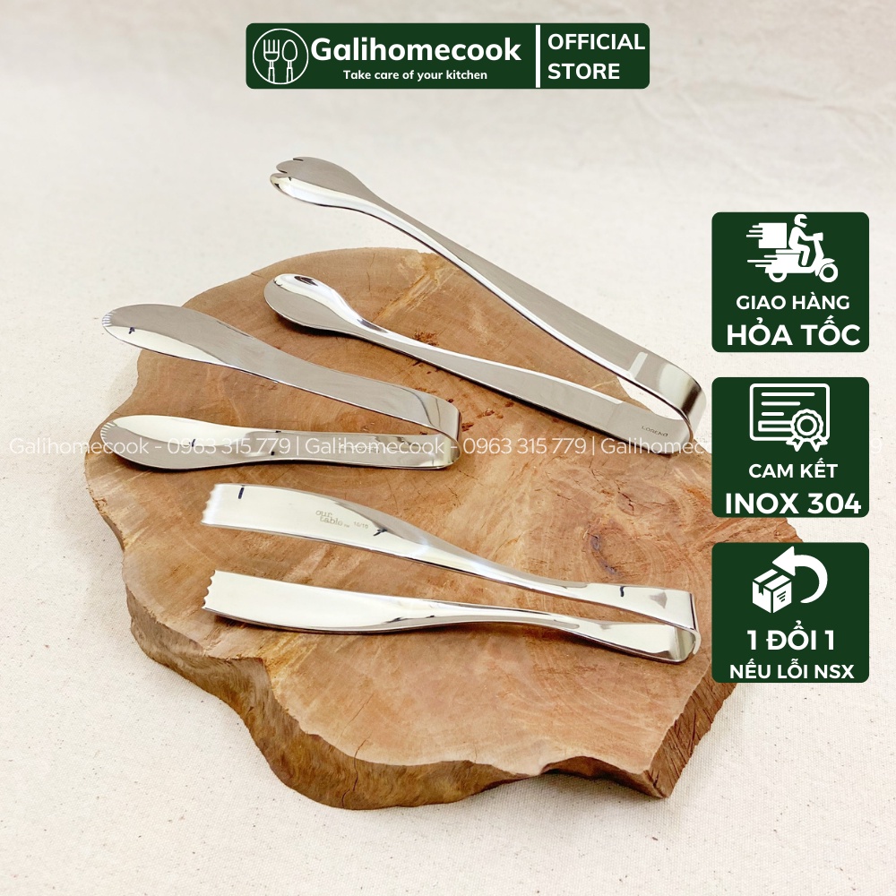 Kẹp Gắp đá, gắp bánh, gắp thức ăn lỗ Inox 304 BH LORENA | GaliHomecook Ice gripping tools