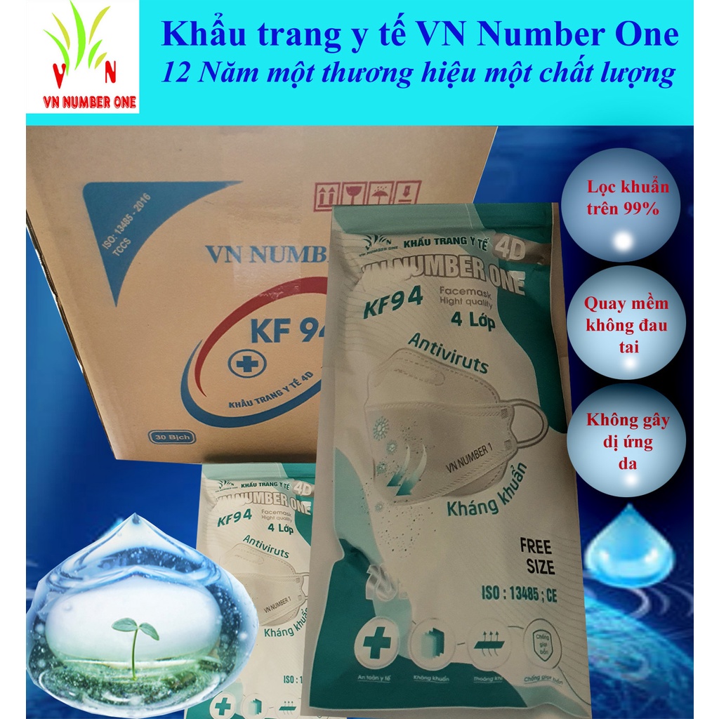 , Khẩu Trang KF94 , Khẩu trang Y Tế 4D VN Number One , Sản phẩm đạt chứng nhận CE Châu
