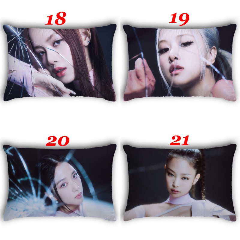 Vỏ Gối Chữ Nhật In Hình Jisoo, Jennie, Ros Và Lisa BLACKPINK Một Mặt Bằng Polyeste