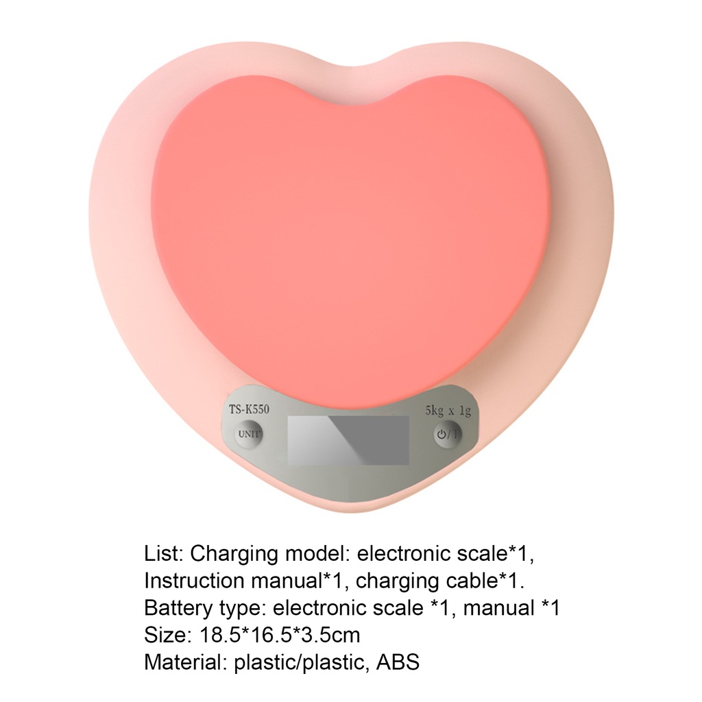 Cân điện tử hình trái tim màu hồng