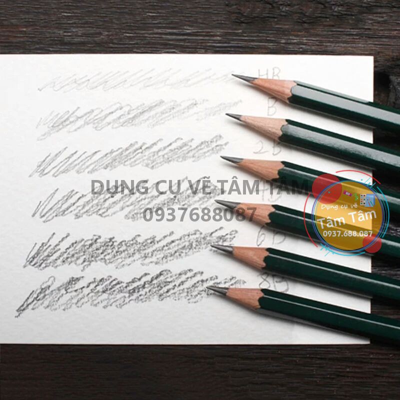 [ TÂM TÂM ]-Full bộ bút Chì phác thảo, bút chì đen Faber Castell 9000 (HB.2B,3B,4B,5B,6B,7B,8B)-