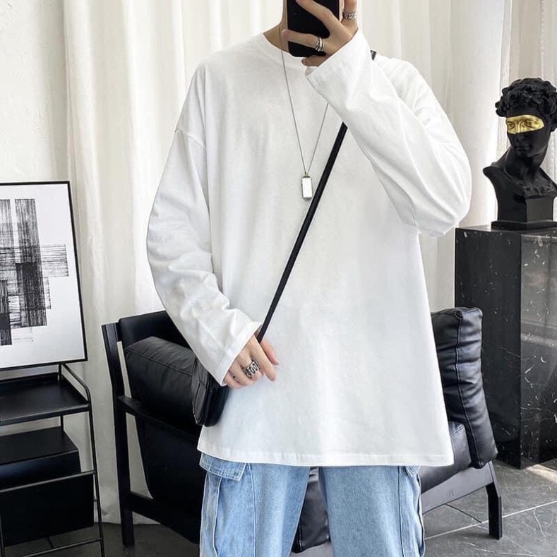 Áo thun dài tay nam nữ  form rộng , sweater , Unisex , longtee 100%% cotton co dãn cao cấp | BigBuy360 - bigbuy360.vn