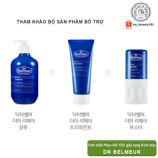 Dầu gội dưỡng ẩm phục hồi giảm rụng tóc kích thích mọc tóc thơm lâu The Face Shop Dr Belmeur Derma Repair Shampoo 500ml