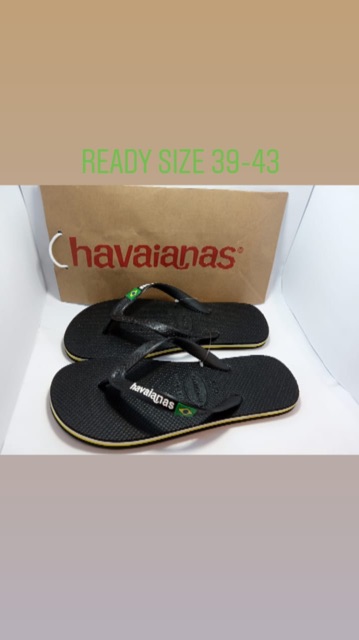 Havaianas Giày Sandal Màu Đen Phong Cách Brazil