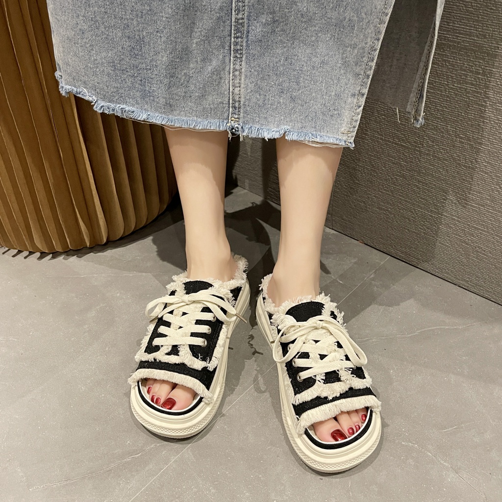 💗 Dép Nữ Giày lười nữ Thời Trang 💗 Dép Đế Cao  Dép Hở NgóN Cho Nữ