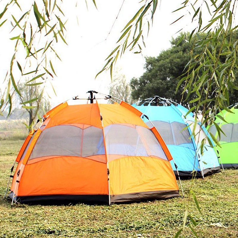 [Dày dặn 2 lớp] Lều cắm trại Riocamping 4-6 người lều tự bung 2 lớp chống UV