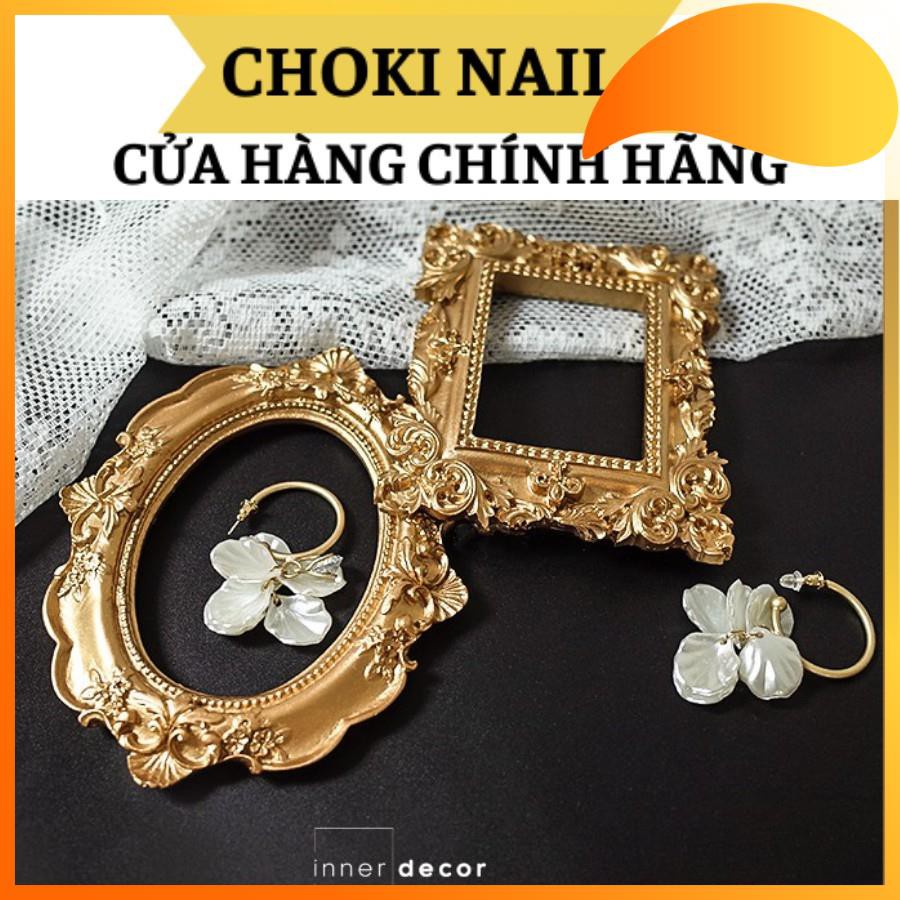 [Hàng cao cấp] Khung ảnh mini màu vàng phong cách retro dùng để trang trí, Chụp ảnh mẫu móng nail