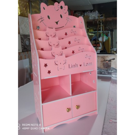 Kệ sách Hello Kitty nhỏ gọn 2 ngăn kéo FNL-3203 | BigBuy360 - bigbuy360.vn
