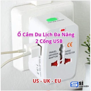 Ổ Cắm Du Lịch Đa Năng Có 2 Cổng USB