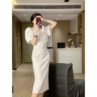 ĐẦM MIDI TAY PHỒNG KHOÉT EO HỞ LƯNG