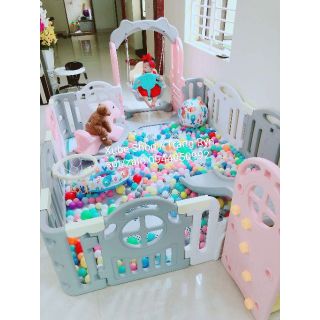 Sẵn hàng Combo quây hola kiddy như hình tặng kèm thảm vs 100 bóng (ib phí ship)