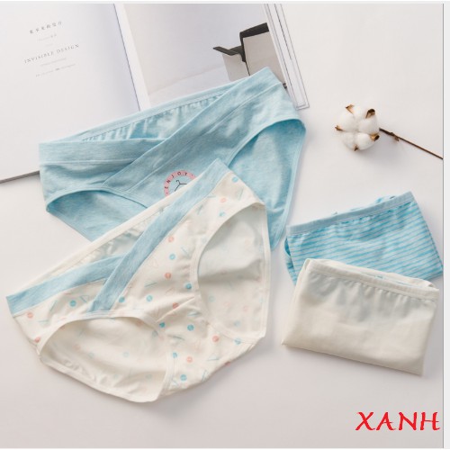 Set 4 quần lót bầu cạp chéo cotton hàng Chuẩn Cao Cấp