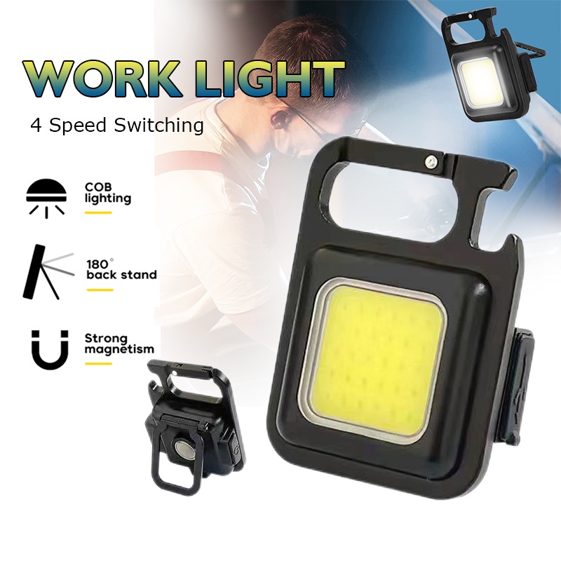 Đèn Cob Mini Sạc USB, Đèn Pin Móc Khóa,Đèn Led COB Khẩn Cấp Đa Có Thể Năng Sạc Lại Kèm Móc Khóa Nhỏ Gọn Tiện Dụng